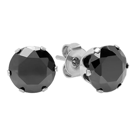 Cubic Zirconia Stainless Steel Earrings - Picture 2 of 4